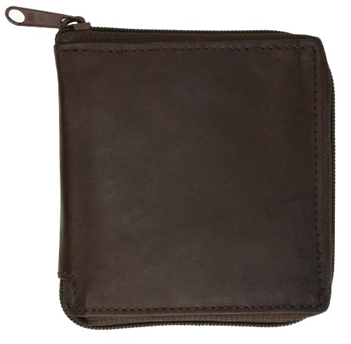 MARSHAL Zip Around Bifold Wallet with Snap Down Coin Purse for Men2