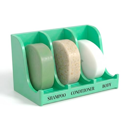 Image of Soap Holder for Shower Wall, 3-Compartment Soap Dish for Shampoo, Conditioner and Body Soap, Fast Draining & Rust-Proof & Heavy Duty, Ultra-Strong Adhesive for Long-Term Bathroom Use & Freestanding
