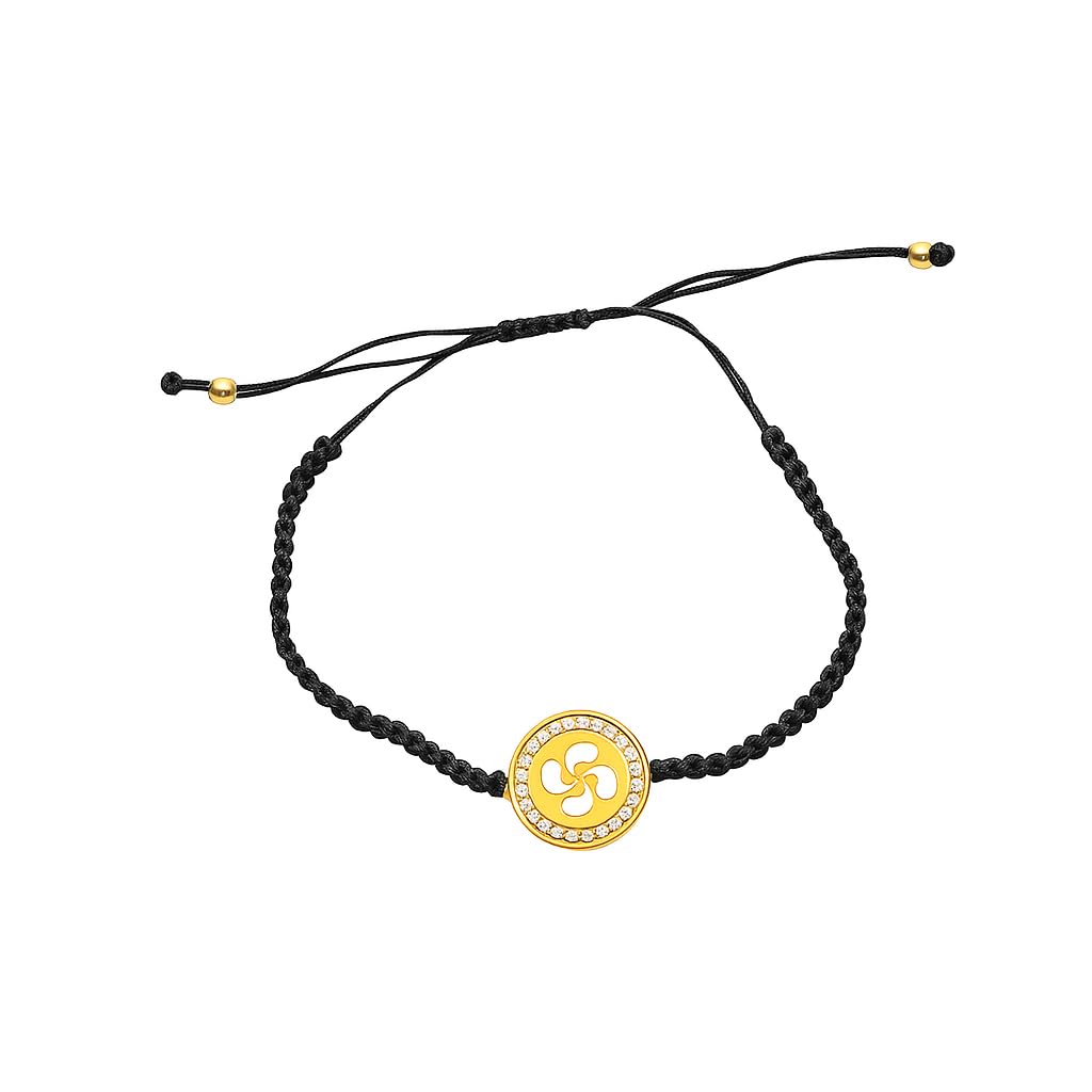 Pulsera Lauburu Chapado Oro 18K y Circonitas