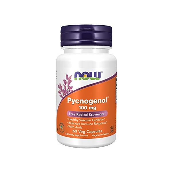 NOW-Supplements-Pycnogenol-100-mg-a-Unique-Combination-of-Proanthocyanidins-from-French-Maritime-Pine-with-Amla-60-Veg-Capsules NOW Supplements, Pycnogenol 100 mg (a Unique Combination of Proanthocyanidins from French Maritime Pine) with Amla, 60 Veg Capsules