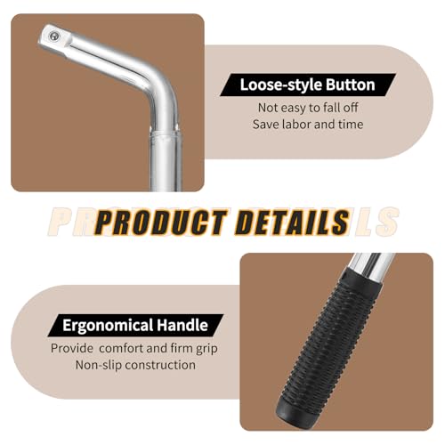 Image of DASBET Telescoping Lug Wrench | Extended Lug Wheel Wrench with 17 /19 and 21 /23mm Sockets for Car Van Truck Wheel Brace Wrench Car Telescopic Lug Wrench