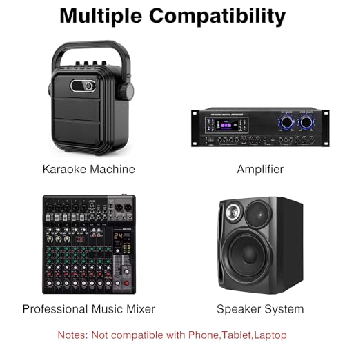voijump Wireless Microphone,Professional Metal Dual UHF Cordless Dynamic Mic Handheld Microphone System (200ft) for Karaoke, Home, Meeting, Party, Home KTV Set, Church, DJ, Wedding - Thumbnail 6