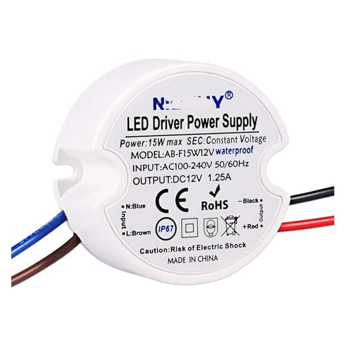 Transformateur étanche 15W 12V mini pilote LED extérieur haute durabilité