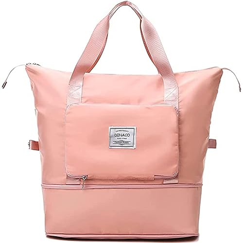 Image of ALPHABITA Foldable Travel Duffel Bag Large Capacity Folding Lightweight Waterproof Carry Luggage Fashion Bag (Peach)