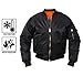 Rothco MA-1 Flight Jacket – Iconic Bomber Style Cold Weather Coat Windbreaker, Black, L