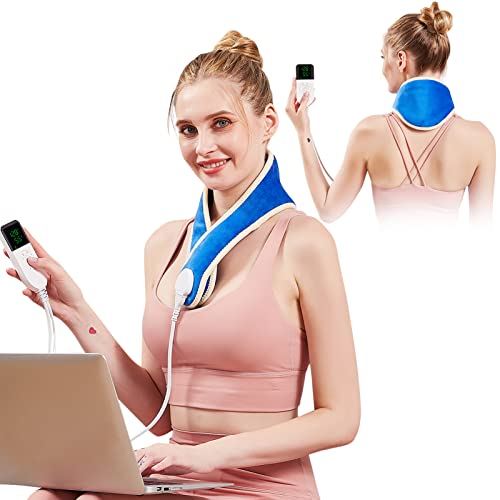 【Conception plus fine】 Coussin Chauffant Cervicales Électrique pour soulager la douleur, enveloppe chauffante lavable pour le cou pour les journées chaudes, arrêt automatique, réglable de 30 à 70°C Cover