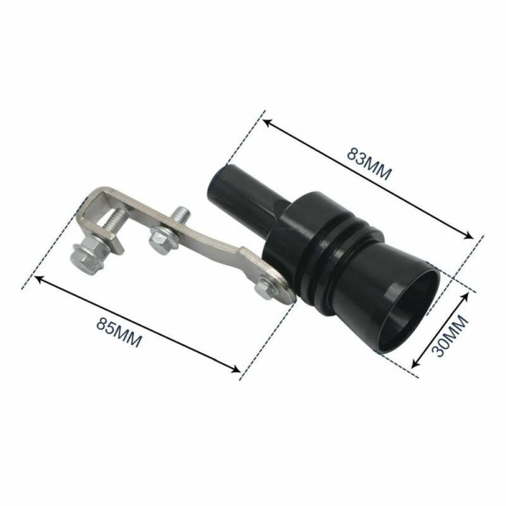 Baceyong Silbato de sonido turbo de coche de aluminio negro, silbato simulador de tubo de escape de silbato de sonido turbo universal para todos los modelos de vehículos, XL (paquete de 2)