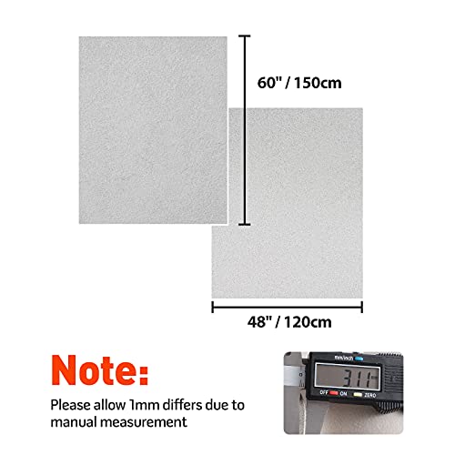 HOMCHEK Light Gray Suede Car Headliner 48" L × 60" W with Foam Backing 1/9" Headliner Repair Material Protect ABC Pillar Trim Automotive Roof DIY Car Interior Auto Carpet Replacement 19.37 sqft