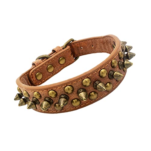 Collier pour chien rivets et clous ronds robustes ajustables Angoily