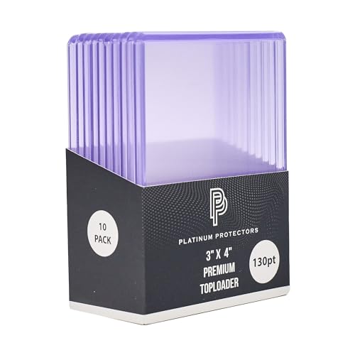 Platinum Protectors 130pt Toploaders Trading Card Protectors (20-Count) - Clear Hard Plastic Top Loader Sleeves for Jersey Patch Relics RPA Autos etc