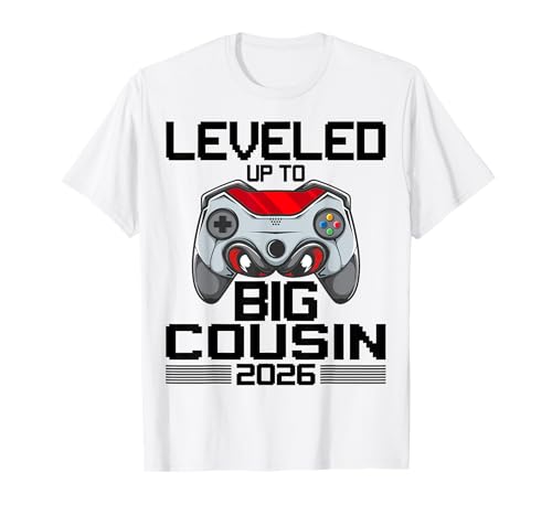 Leveled Up To Big Cousin 2026 Gamer Cousin Announcement T-Shirt