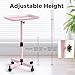 VERYTOP Back-Saving Salon Tray on Wheels, Adjustable Height (25-36inch) Rolling Cart for Hair Stylists, Tattoo Artists, Lash Techs—Spa Clinic Home Salon Trolley (36inch-Pink, 12.3×16inch)