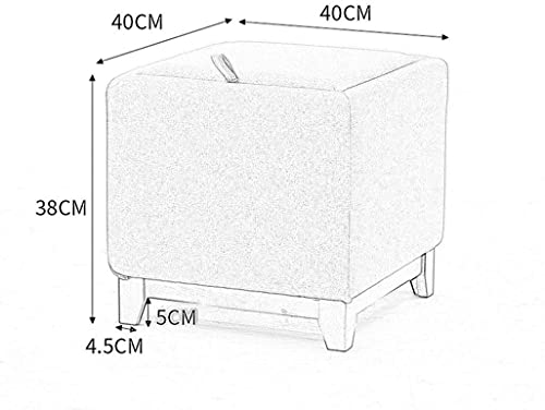Repose-Pieds de Rangement en Lin Gris Foncé CHEWYNP