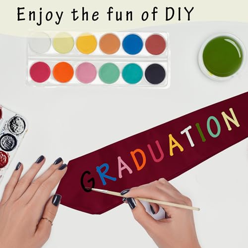 Image of GraduationMall 24 Pieces 72 Inch Plain Graduation Stole Bulk Sublimation Blank Honor Graduation Sash Unisex Adult