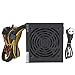 fasient1 Zasilacz komputerowy 600 W ATX 24-PIN zasilacz sieciowy do komputera z cichym wentylatorem 14 cm (EU)
