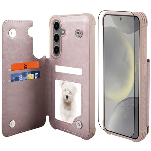 Étui portefeuille Galaxy S24 rose saumon idéal pour vos trajets auto