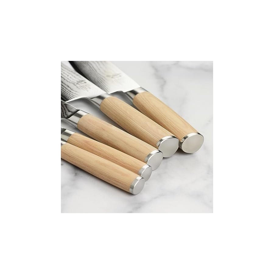 Shun-Classic-Blonde-7-Piece-Knife-Set-with-Angled-Birch-Block Shun Classic Blonde 7 Piece Knife Set with Angled Birch Block