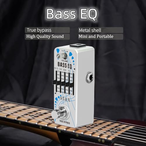 Image of Stax Bass EQ Pedal 5 Band Equalizer Pedals For Bass Guitar With 5 Band Graphic Mini Size True Bypass