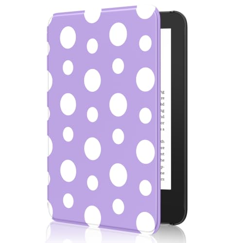 Image of MoKo Case for 6 inch Amazon Kindle Basic 11th Gen 2024 /2022, Lilac with Dots