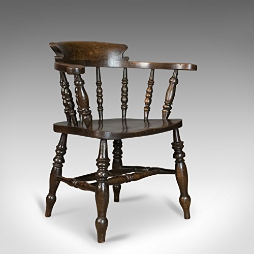 Sillón antiguo, inglés, victoriano, albahaca, capitán fumadores silla C1900