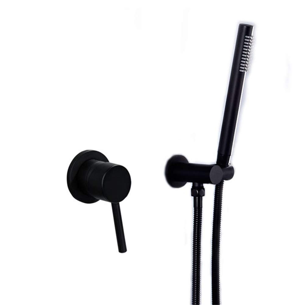 Ensemble de douche encastrable noir avec mitigeur eau chaude et froide