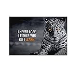 Fbroceh Inspirational Quotes Poster I Never Lose I Either Win Or I Learn Canvas Art Poster And Wall Art Picture Print Modern Family Bedroom Decor Posters 12x18inch(30x45cm)