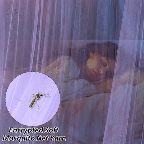 Miniatura 6 de Cinghia Diseño De Cúpula Mosquitero De Dosel,Mosquitera Para Cama,Mosquitera Cama Matrimonio Prevenir Insectos,Mosquitera Viaje,Mosquitera Jardin,Mosquitera Universales Color Púrpura 60x250x1100cm