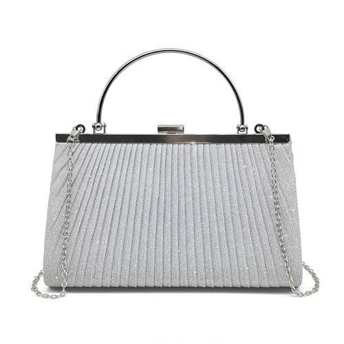 Imagen de Pahajim Bolsos de Fiesta Clutch Fiesta Bolso Boda Cartera de Mano Mujer Bolsos Ceremonia Bandolera con Cadena para Boda Novia Banquete