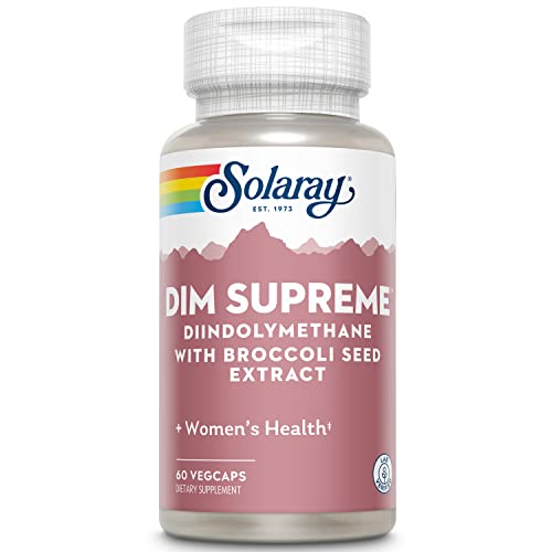 Image of SOLARAY DIM Supreme - Supplement 100mg - Diindolylmethane Complex with Broccoli Seed Extract and Bioflavonoids - Women's Health and Balance Support - 60-Day Guarantee - 60 Servings, 60 VegCaps