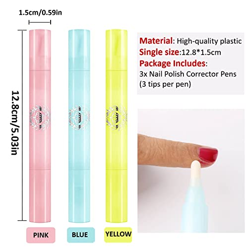 Qiufsse AS-US-10039 Nail Polish Remover Pen, 3Pcs Nail Polish Corrector Pen Polish Cuticle Clean Up Nail Polish Correction Pen Can Hold Nail Makeup Remover thumb #1