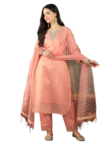 Kurta brodé Zari pour femme Varanga tunique indienne pantalon dupatta