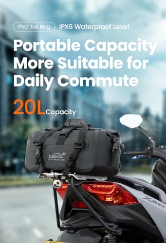 Bolsa trasera para motocicleta impermeable 20L negra miniatura 7