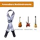 Feloyal Gitarrengurt Verstellbare Nylon Gurte mit Leder Enden für Gitarrenband E-Gitarre Akustikgitarre Westerngitarre Bass Gitarren gurt für Kinder Männer Frauen Gitarristen Silber