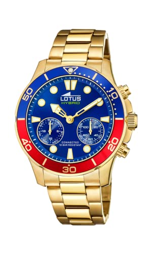 Montre Analogique Connectée Lotus Dorée Idéale du Bureau aux Activités Nautiques