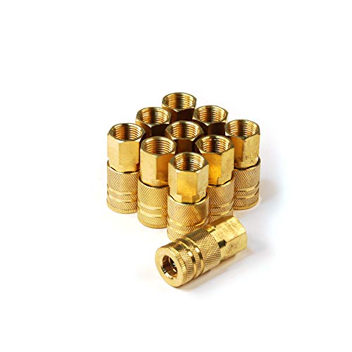 Primefit IC1438FB6-B10-P (10-Pack) 6-Ball Industrial Coupler Brass 1/4-Inch x 3/8-Inch NPT Female (BULK)