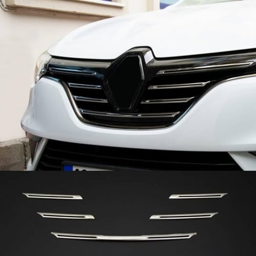 For Renault Megane IV 2015-2020 Chrome 5-Piece Radiator Grill Strips Stainless Steel