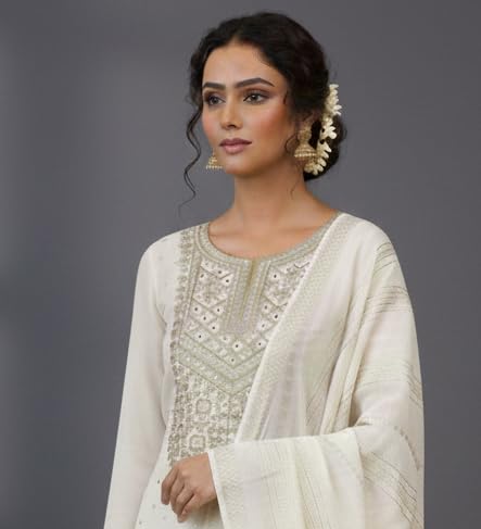 Image of LATEST DRESS MATERIAL FOR WOMEN FEBRIC TYP CHANDERI SILK