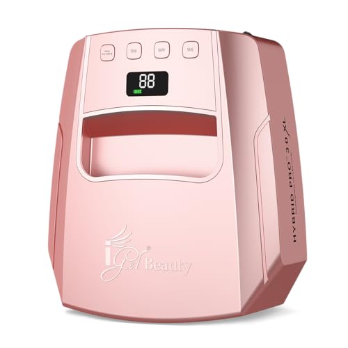 iGel Beauty Hybrid PRO 3.0 XL UV/LED Nail Lamp Wireless Rechargeable 48W Nail Dryer Extra Wide Full-Hand Curing 9000mAh Battery Smart Timer & Builder Gel Mode Cordless Professional Lamp