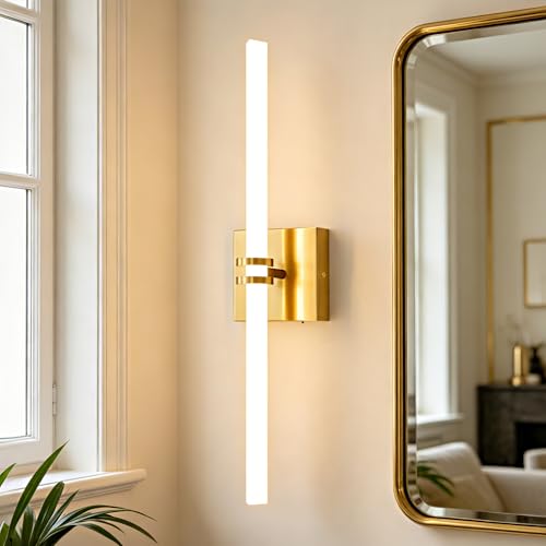 Gold Bathroom Light Fixture LED Vanity Light 22" 5CCT Dimmable