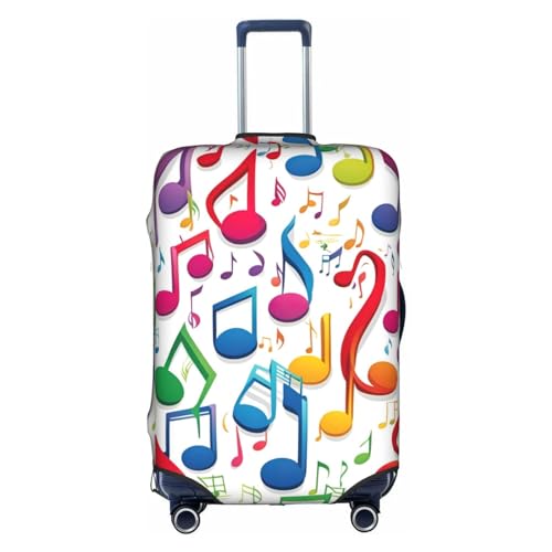 Colorful Music Notes 1 Print Personalized Travel Luggage Cover With Zipper, Elastic Luggage Cover,For Daily Use
