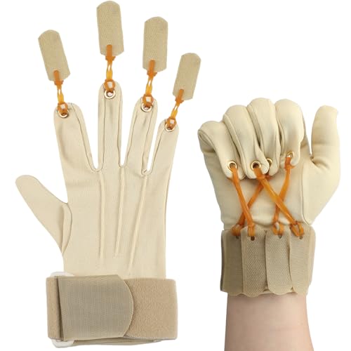 Cuffbow Deluxe Traction Exercise Glove Finger Flexion Exercise Glove for Handed Rehabilitation Increasing Strength Flexion of Joints and Fingers, Hand Exerciser, Small/Medium(Right)