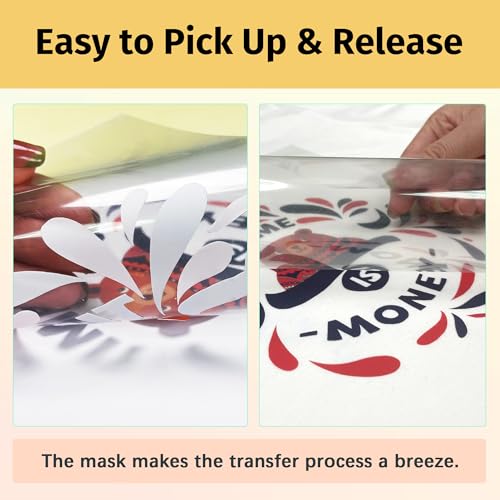 Image of TransOurDream Heat Transfer Mask & Iron on Tape(30 Sheets, 8.5x11 inch) - Iron-On Clear Positioning Film for Light Transfer Paper & Printable HTV on Shirts