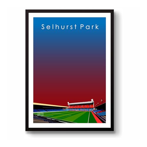 GroundDesigns Crystal Palace - Póster de fútbol de Selhurst Park, sin marco, tamaño A3, impresión CPFC
