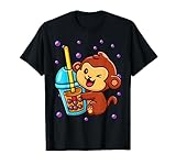 Monkey Blue Boba Tea Bubble Tea Milk Cute Anime Japanese T-Shirt