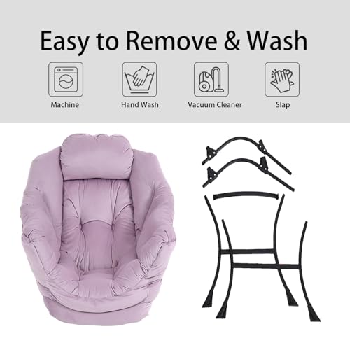 Image of LITA Lazy Chair with Ottoman, Comfy Accent Reading Chair
