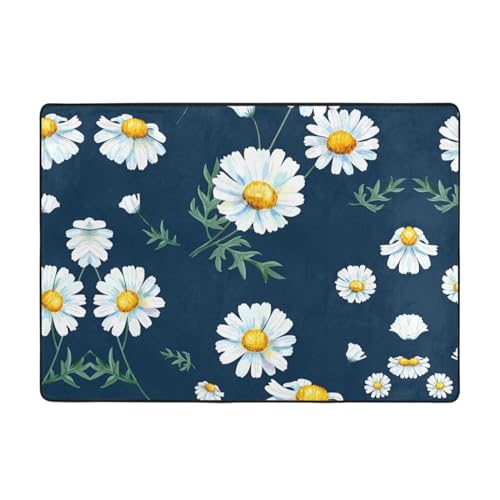 Tapis imprimé marguerite grand teint et finitions luxe