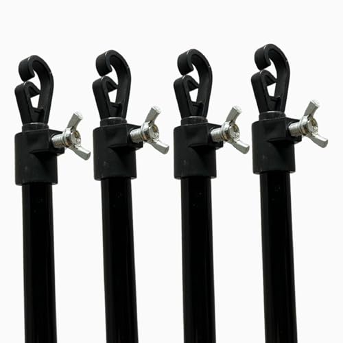 U.saf Telescopic Washing line Prop 2.4m- Pole G-shaped Cloth line- Hook with Twist- Drying Airer Laundry Dry Line Durable Metal Pole- Extendable Support- Indoor/outdoor-Black (4)