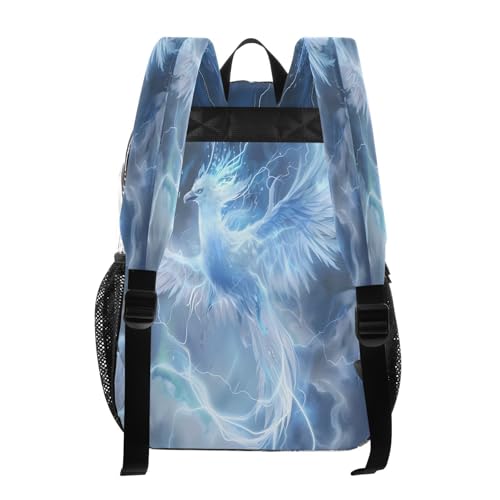 White Blue Phoenix Clear Backpack Heavy Duty See Through Transparent PVC BookBag for Kids Boy Girl School Work3