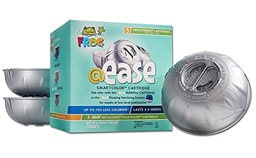 Frog @Ease Floating System for Tubs and Spas - Contains (@Ease SmartChlor System, @Ease SmartChlor 3pk Refill Kit, Floating Scum Absorber & Hot Tub Care e-Book (9 Items)