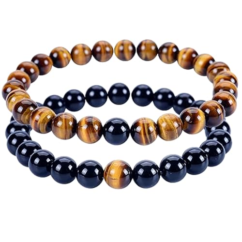 Bracelet œil de tigre contre la distance duo agate extensible FIZA_CPL_291